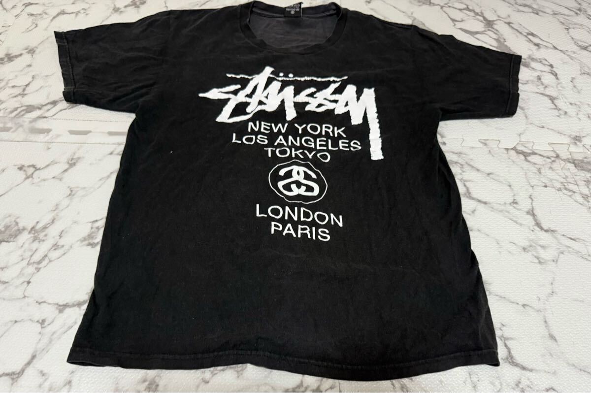 ★STUSSY ステューシー 半袖 Tシャツ　半袖Tシャツ ブラック　ビッグロゴ　メンズ　Mサイズ