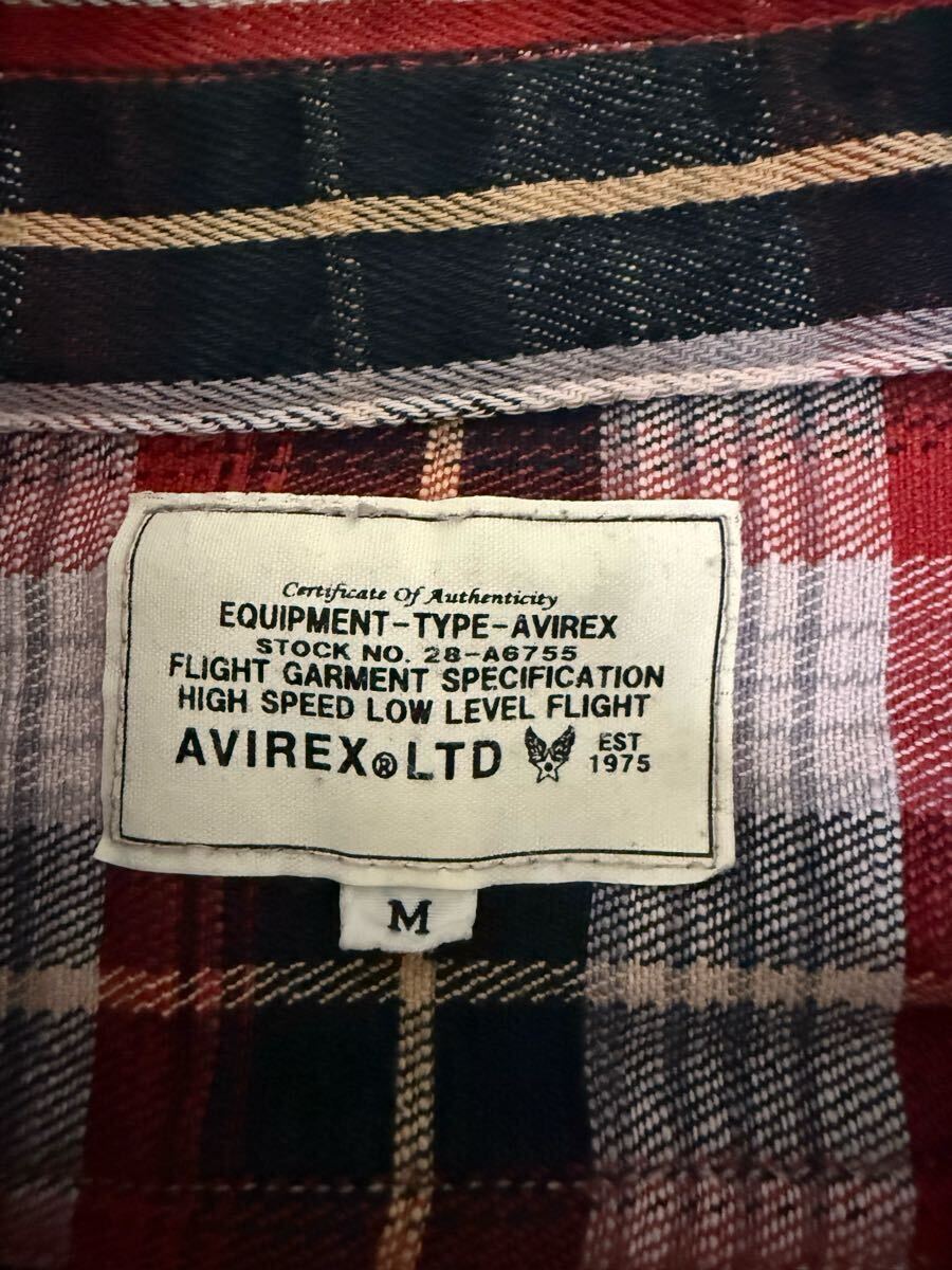 ★AVIREX アヴィレックス 長(zhǎng)袖 シャツ 長(zhǎng)袖シャツ　デニムシャツ　ストライプ　迷彩　メンズ　Mサイズ
