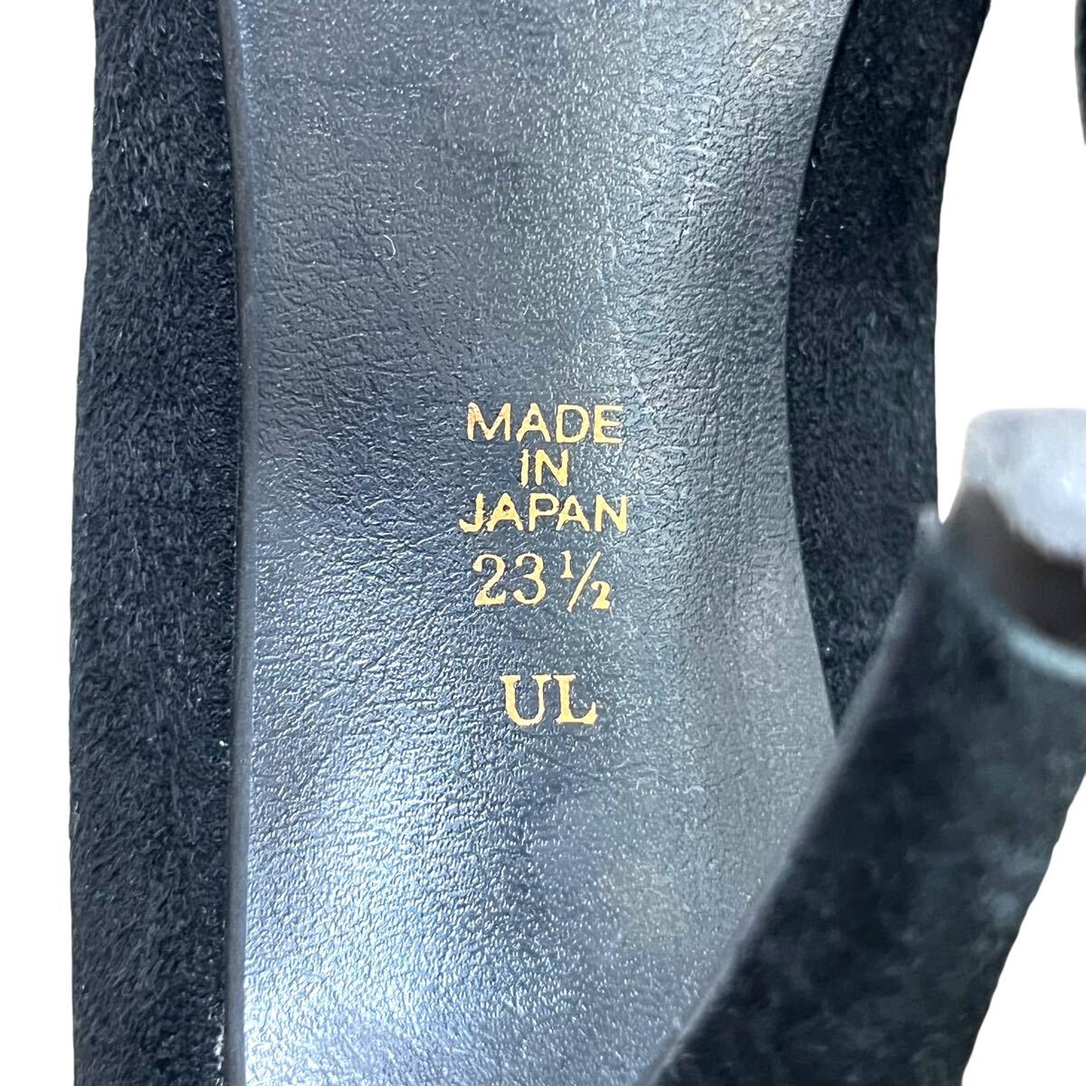 ※P4 DIANA ダイアナ スエードヒールパンプス ブラック 日本制 23.5cm