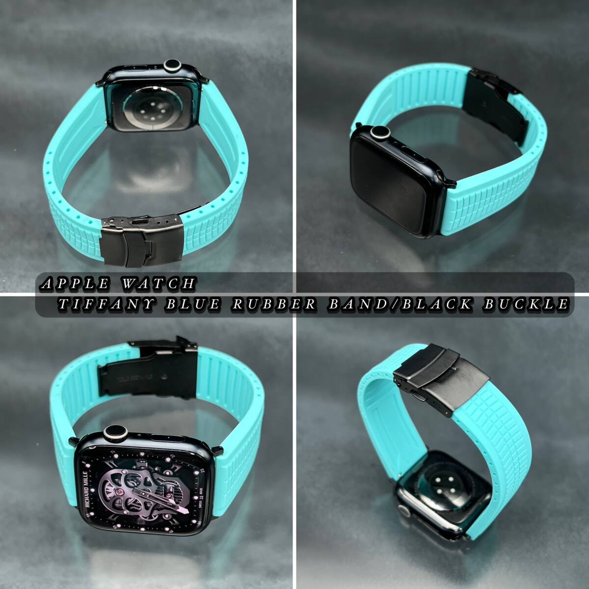 ティファニーブルー ラバー ベルト 49mm 49ミリ ウルトラ アップルウォッチ 24mm幅 ワイド ラバー ベルト バックル ultra Apple Watch_画像6