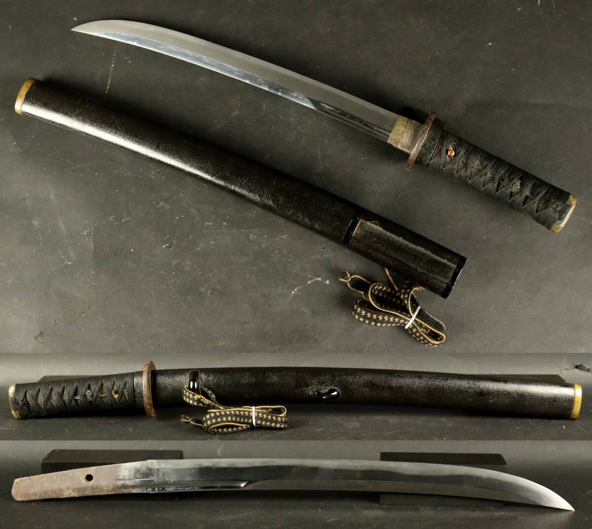 刀剣美術(shù) 大名登録 備前國住安光 脇差 30.7cm 外裝拵付 登録二桁 時(shí)代武具 [Yu72もち]