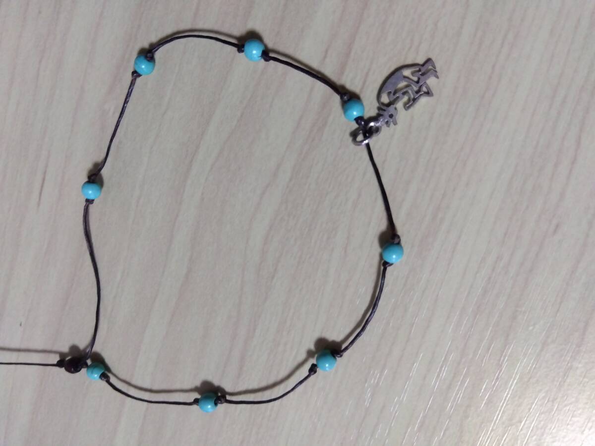 未使用品 即決\580 ココペリ ターコイズビーズ アンクレット_画像2