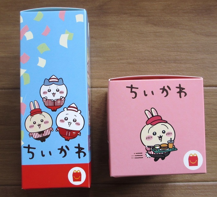 ちいかわ&ラッコ 各1個/マクドナルド ちいかわ/ちいかわのメモセット ラッコのドライブころころメジャー/ハッピーセット