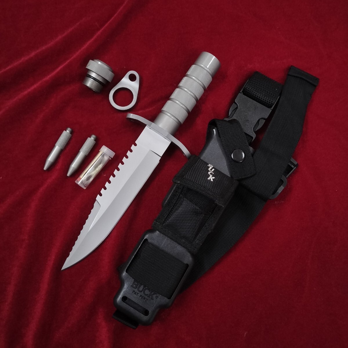 Buckmaster 184◆希少 ナイフ 刃厚さ0.6CM サバイバルナイフ 薪割り 大工道具 攜帯 便利 アウトドア ハイキング