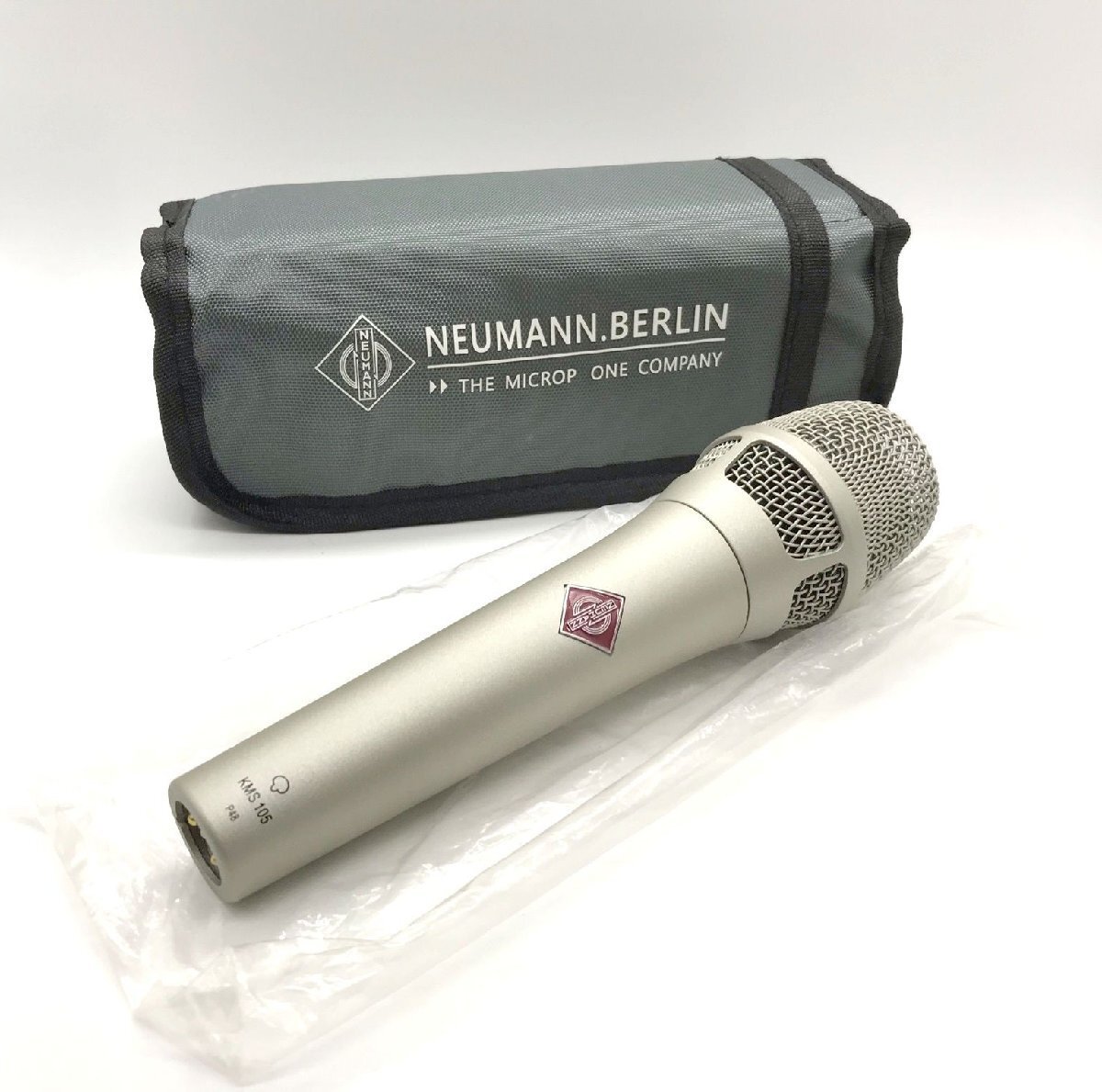 #[YS-1M] не использовался #noi man NEUMANN # KM105 конденсаторный микрофон общая длина 17.8cm # серый серый серия место хранения с футляром [ включение в покупку возможность товар ]#D