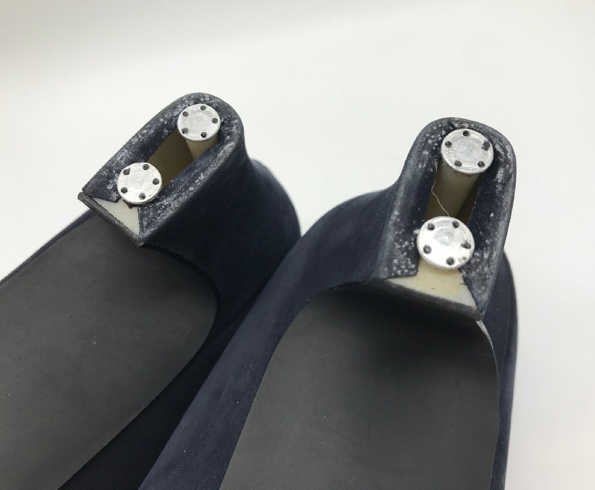 ■【YS-1】 銀座かねまつ Kanematsu パンプス ■ ネイビー系 24,5cm ヒール高4,5cm ■ 訳あり 【同梱可能商品】K■_画像7