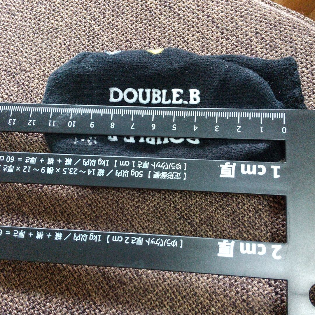 ダブルＢ ブラック水玉 ベビーソックス 13-15cm 靴下