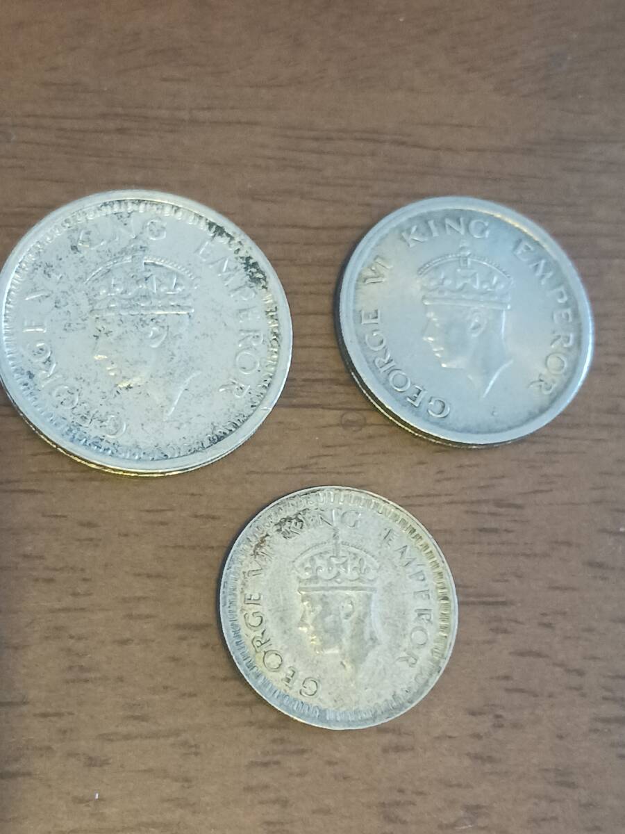 ★英国領インド★GEORGE VI・ジョージⅥ世★RUPEE銀貨1944年他計3枚★_画像6
