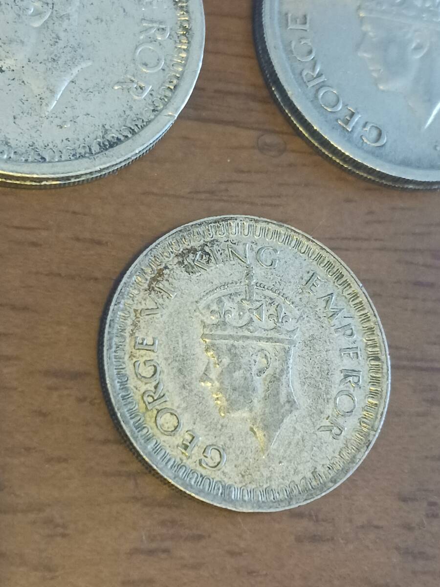 ★英国領インド★GEORGE VI・ジョージⅥ世★RUPEE銀貨1944年他計3枚★_画像9
