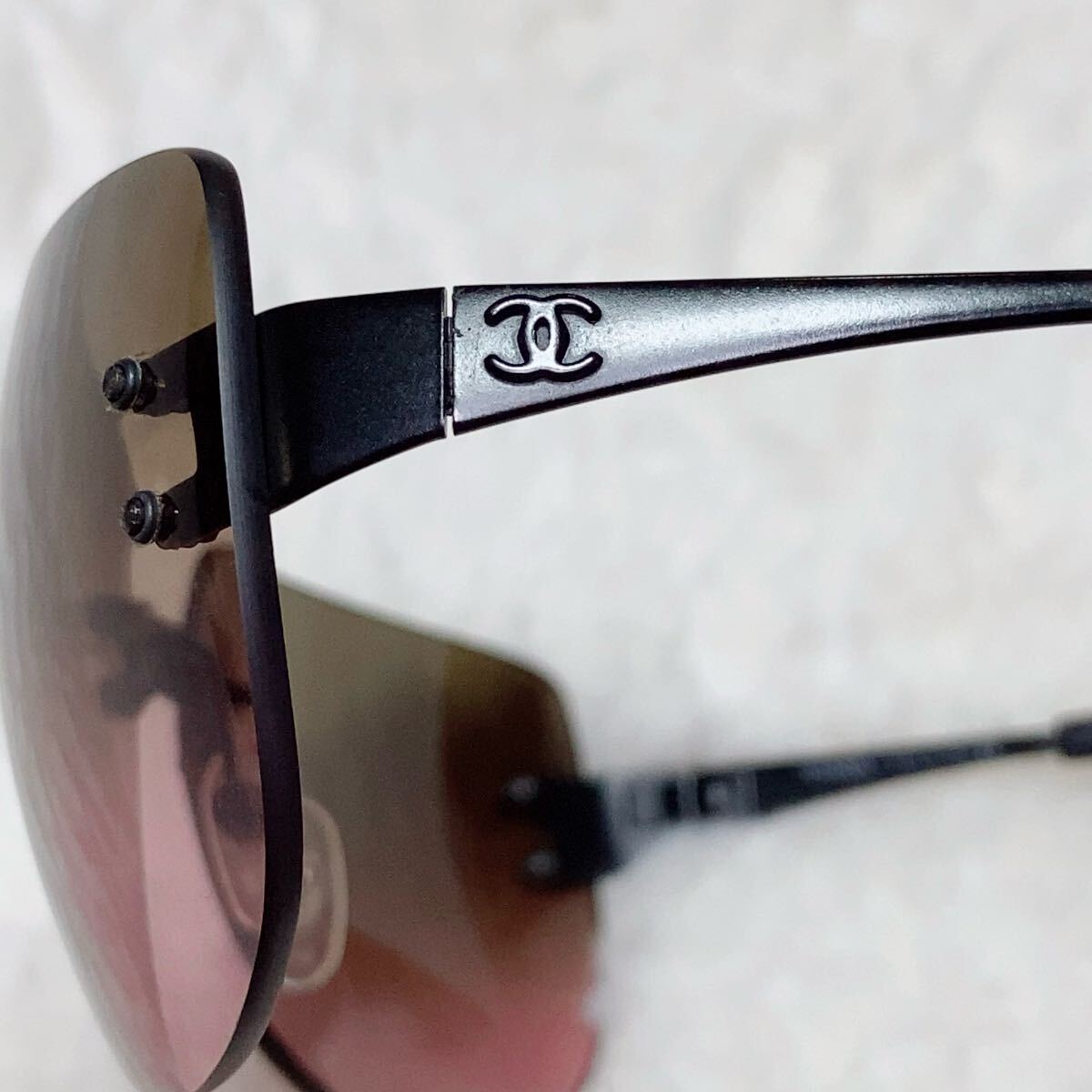 1円?【美品】CHANEL シャネル サングラス 4007 ココマーク リムレス グラデーション ケース付 クロス付き