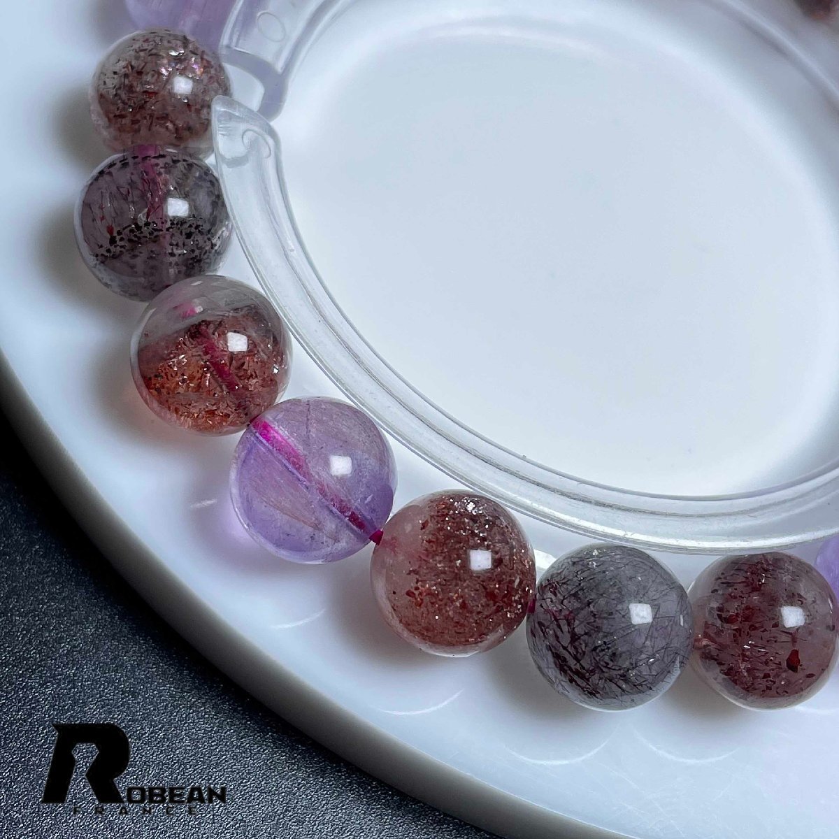 ..EU производства обычная цена 14 десять тысяч иен *ROBEAN* super-seven * Power Stone браслет натуральный камень красивый амулет подарок 9.4-9.8mm M0109986