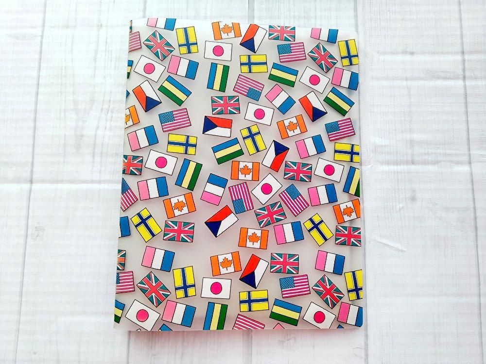 フォトアルバム 写真入れ 丈夫なクリアポケット 56枚収納 国旗 旅行 思い出 整理 保管 ポストカード はがき 文房具_画像2