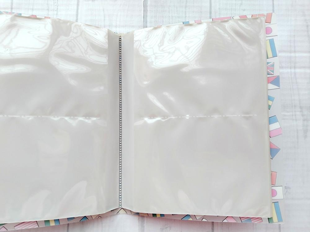 フォトアルバム 写真入れ 丈夫なクリアポケット 56枚収納 国旗 旅行 思い出 整理 保管 ポストカード はがき 文房具_画像4