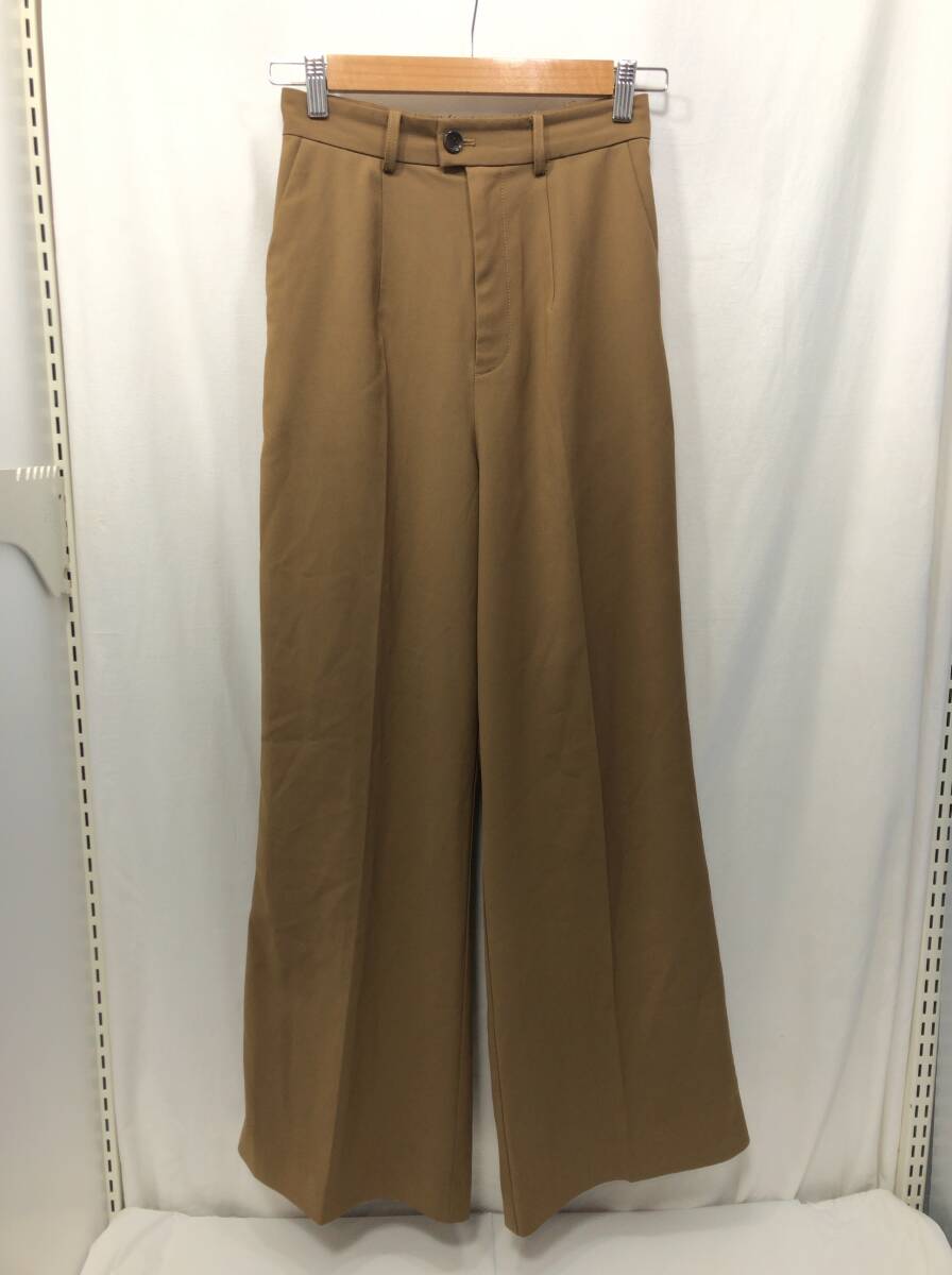 MOUSSY ワイドパンツ センタープレス レディース 2 ブラウン マウジー H5_画像1