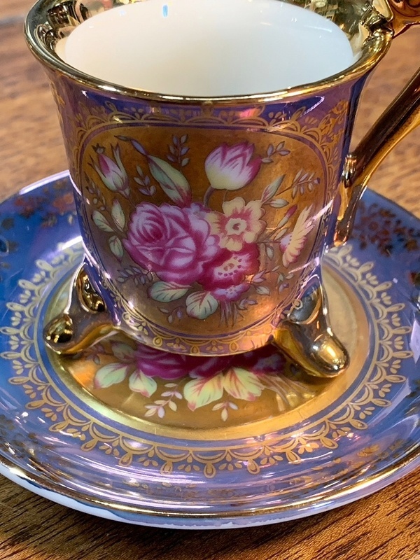 【福岡】大橋陶器 OHASHI CHINA デミタスカップ&ソーサー 1932 日本製 ティーカップ アンティーク 猫脚 金彩【RU0227-4】_画像4