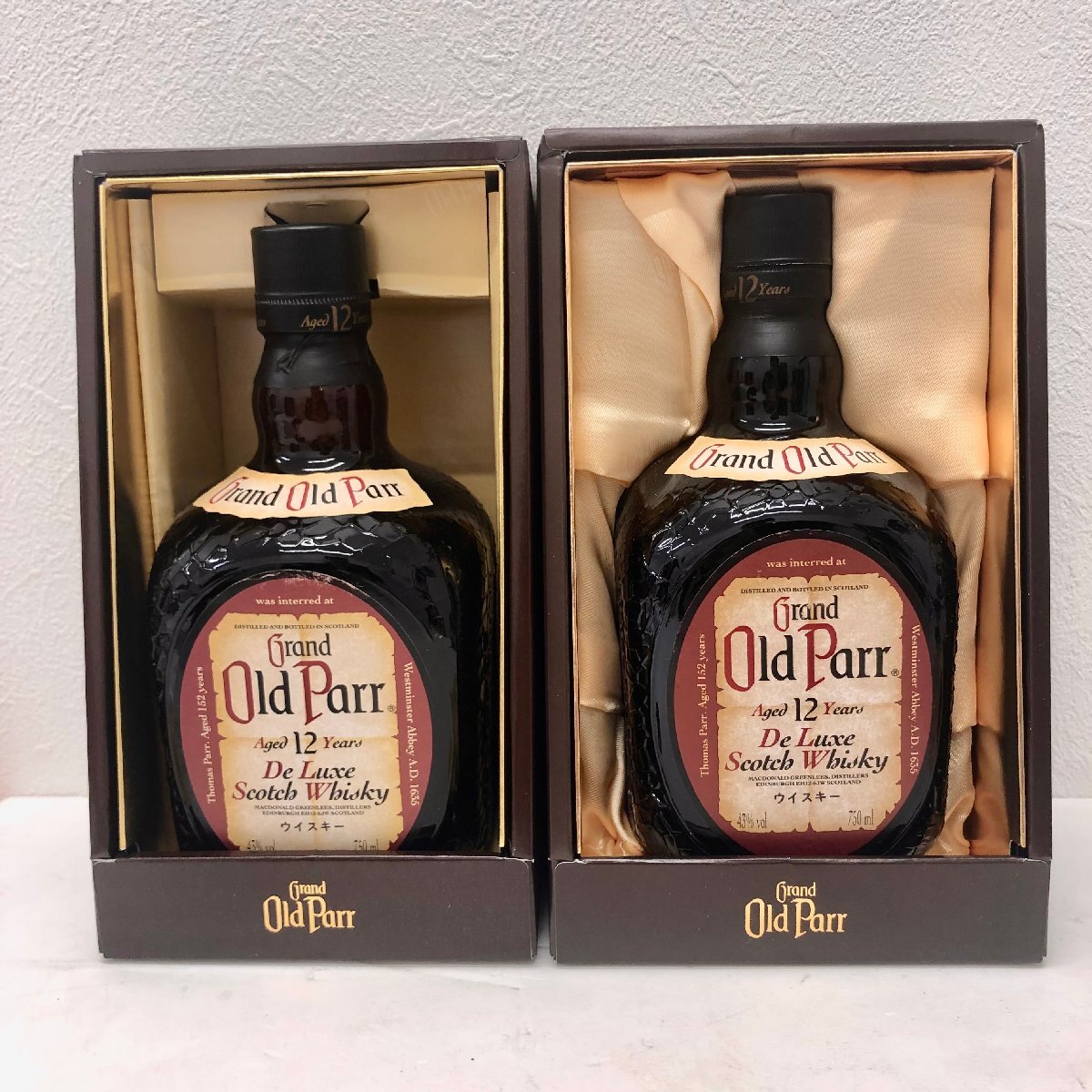 ★【未開(kāi)栓/保管品】Old Parr　オールドパー　12年　スコッチ　ウイスキー　750ml　箱付　2本セット