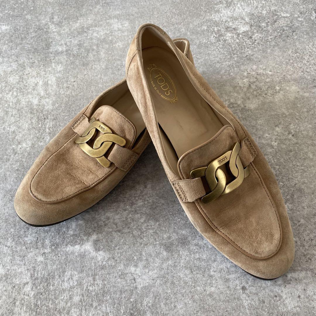 【 TOD'S 】ケイトチェーン スエードローファー TOD'S トッズ ケイト チェーンリンク ローファー スエード