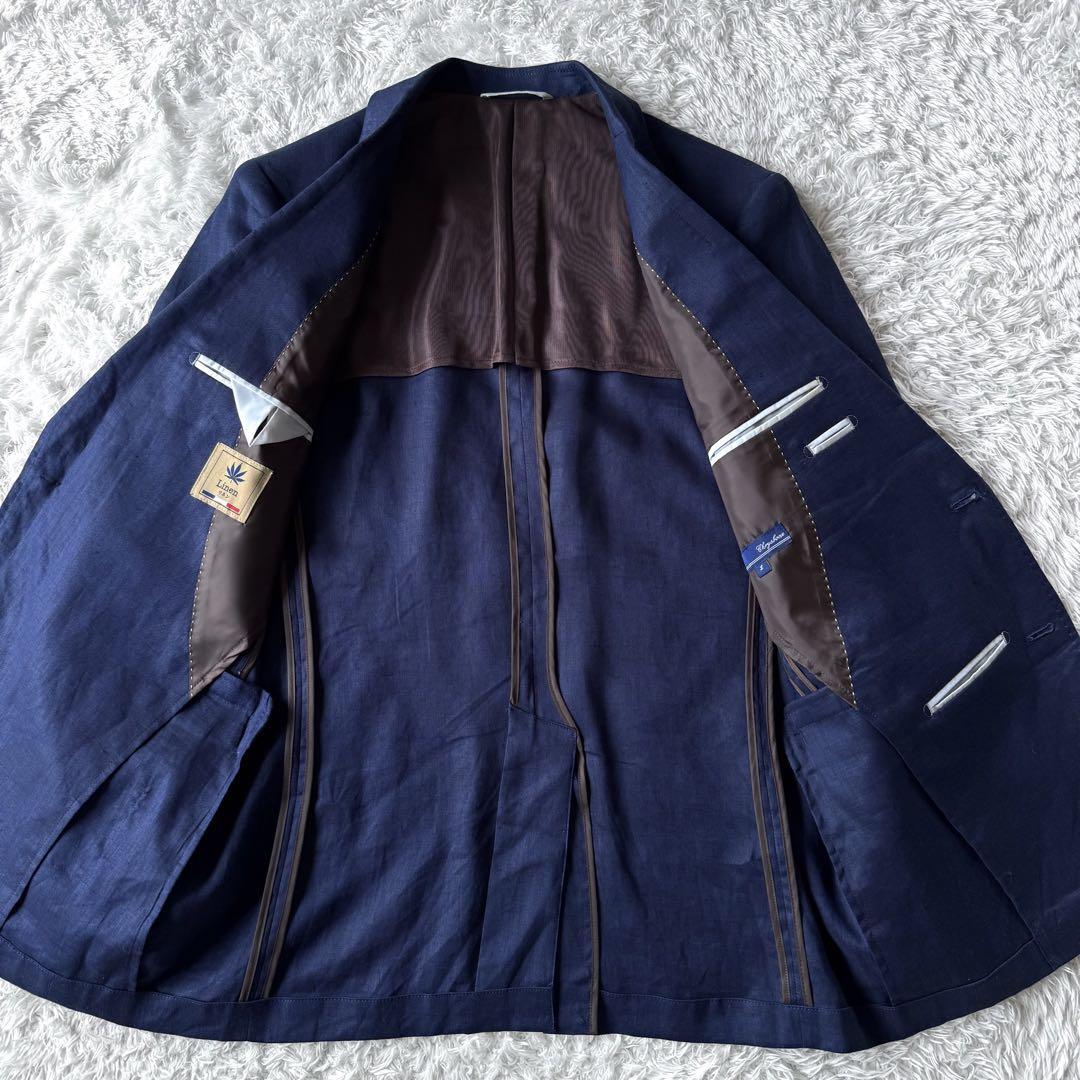ビッグサイズ】ネイビー テーラードジャケット 背抜き サマー