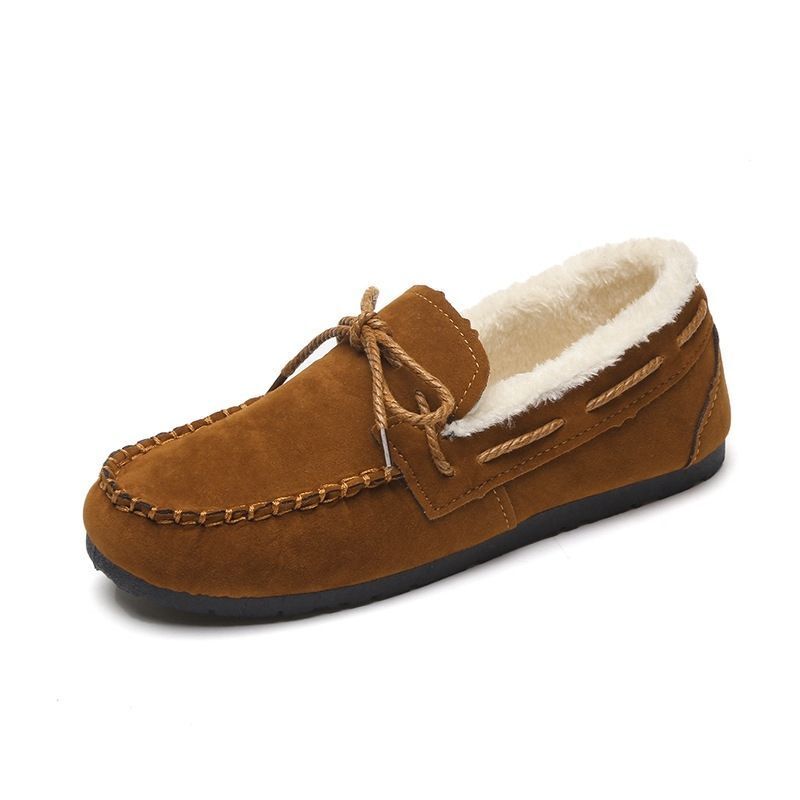 23cm мокасины Loafer женская обувь обувь .... обратная сторона ворсистый теплый салон обувь вне надеть обувь салон надеть обувь чай цвет Brown N271