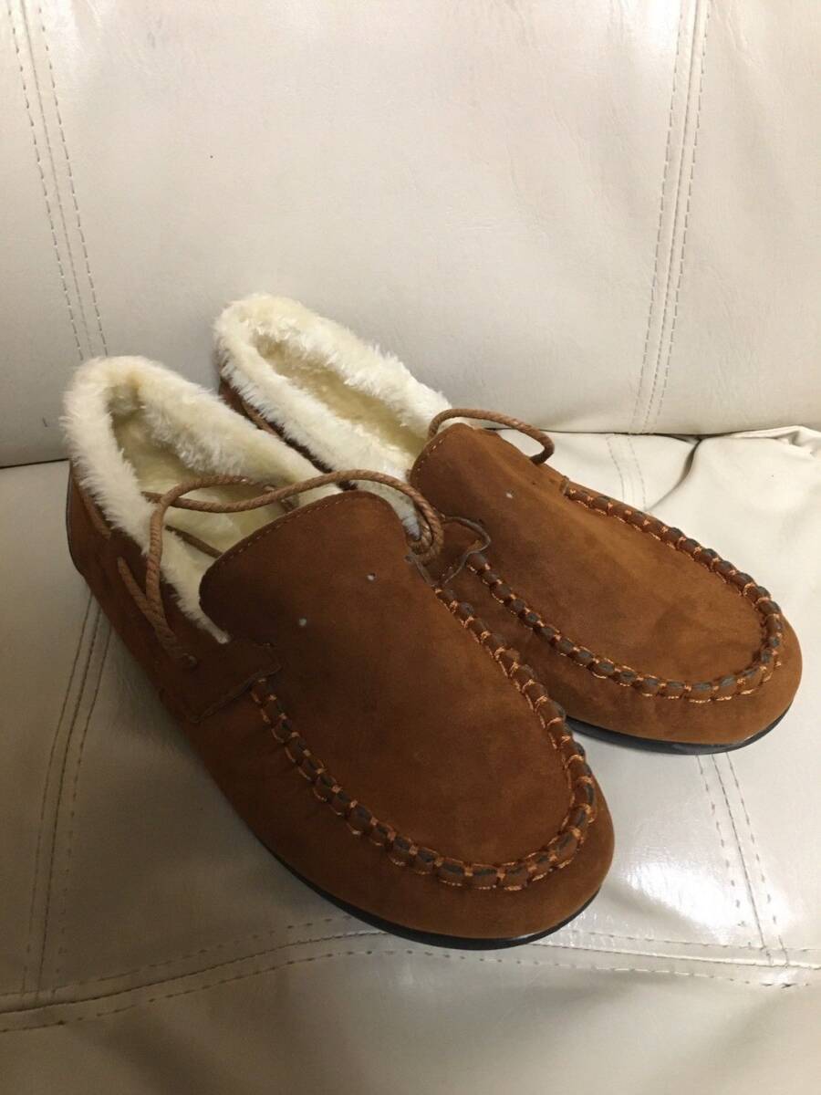 23cm мокасины Loafer женская обувь обувь .... обратная сторона ворсистый теплый салон обувь вне надеть обувь салон надеть обувь чай цвет Brown N271