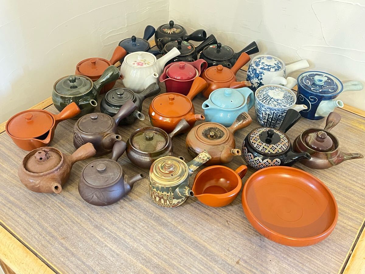 急須 茶器 ?；瑹?茶道具 煎茶道具 朱泥 陶器 在銘 萬古焼 湯呑 まとめ売り 現(xiàn)狀品