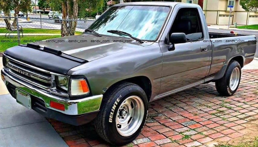 即納トヨタ80 90 100 110ハイラックス4ランナー1989-95ピックアップ ノーズブラ ボンネットカバー トリム フェイクレザー黒ブラック エアロ_画像1