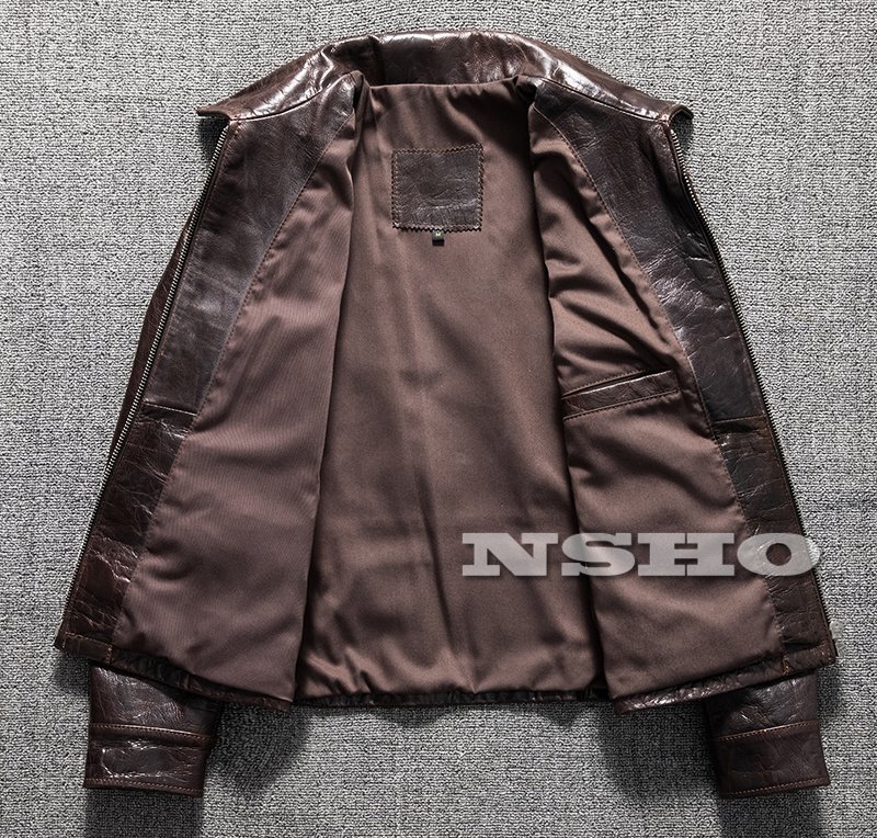 Y1592/S シープスキン 復(fù)刻20's A-1タイプ コサックジャケット メンズ 革ジャン ボンバー フライト オイルレザー 羊革