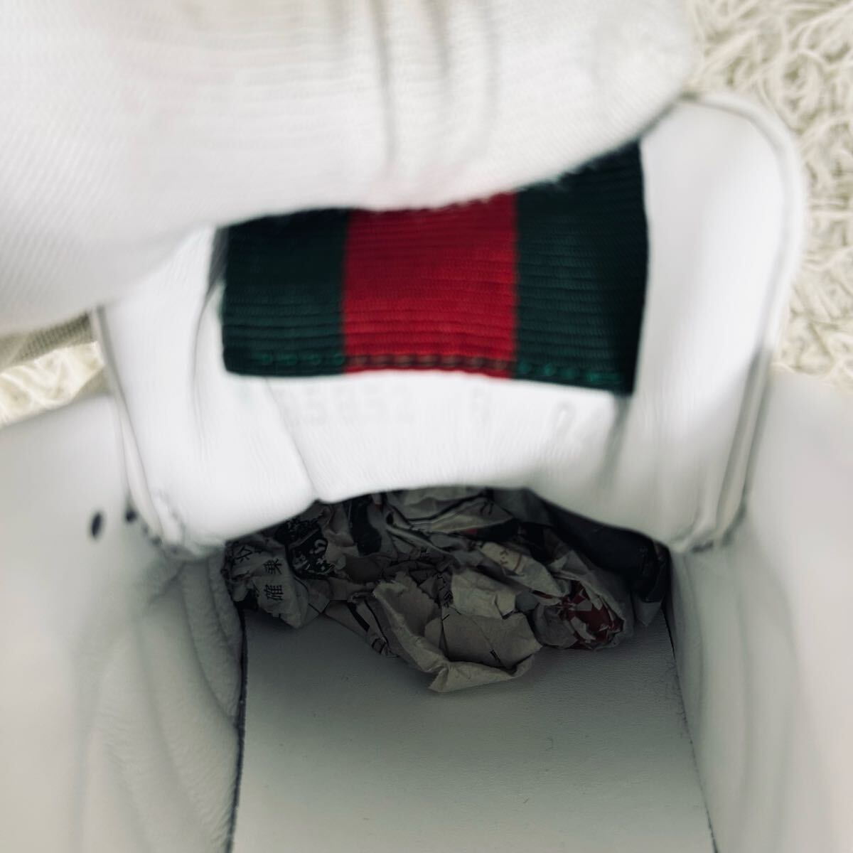 1円 GUCCI グッチ スニーカー ローカット GG柄 インターロッキング シェリーライン ブランドロゴ キャンバス レザー サイズ8 26cm