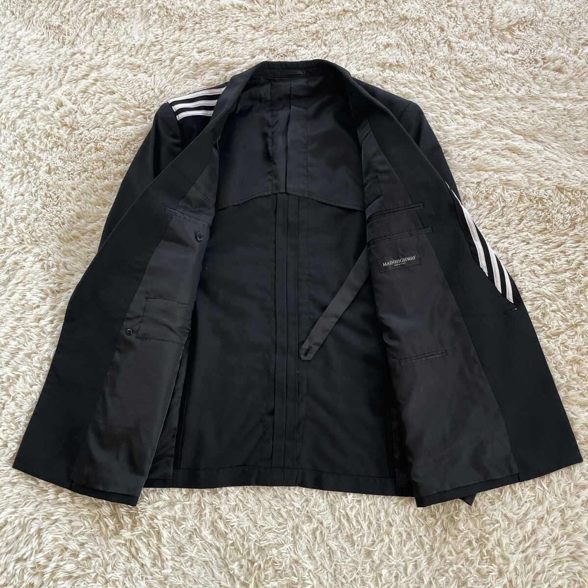 【Remake】adidas×Vintage Suits リメイク 再構(gòu)筑 ドッキング ダブル テーラードジャケット スーツ アディダス トラックジャケット Y2K