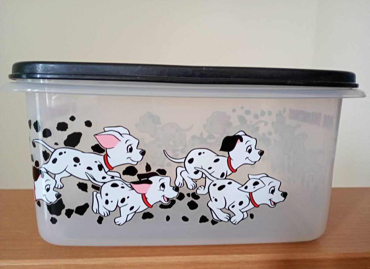 昭和レトロ ディズニー 101匹わんちゃん DALMATIANS ジャンボケース 深型 クリア ラストロウェア キーパー 日本製 岩崎工業 収納ケース_画像2