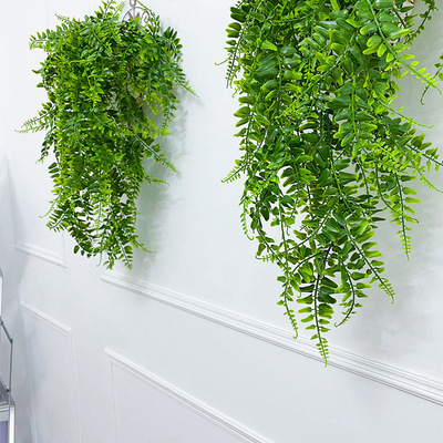 【新品】フェイクグリーン 造花 人工 吊り下げ 壁掛け 観葉植物 壁飾り 2個(gè) 玄関