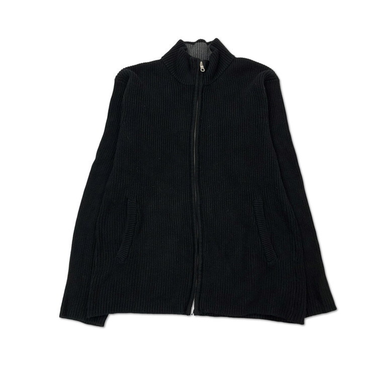 2412F-239 メンズ COMME CA ISM コムサイズム ブラック カーディガン L 【送料一律！800円】