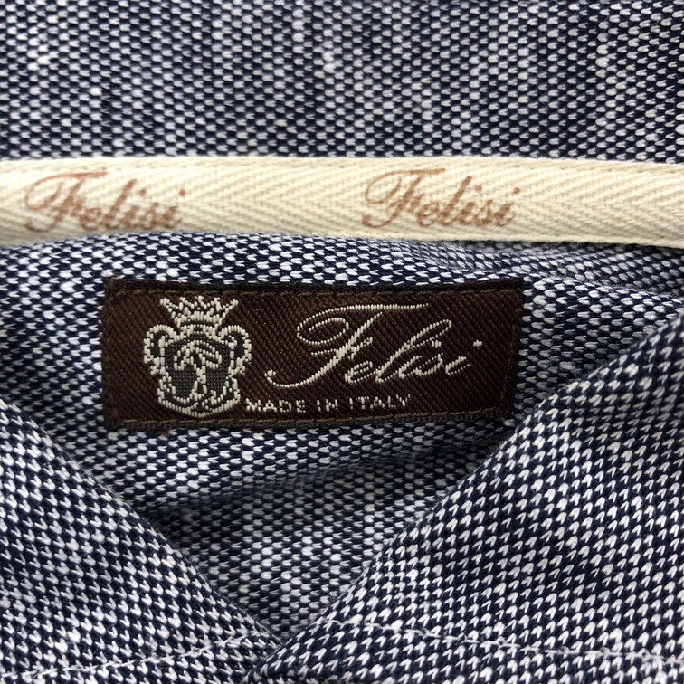 2501F-080 メンズ felisi フェリージ ネイビー シャツ S 【送料一律！800円】