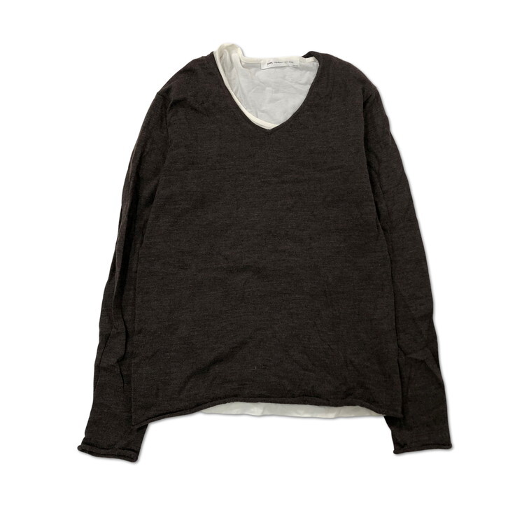 2501F-221 メンズ SHIPS シップス ブラウン 長袖Tシャツ M 【送料一律！800円】