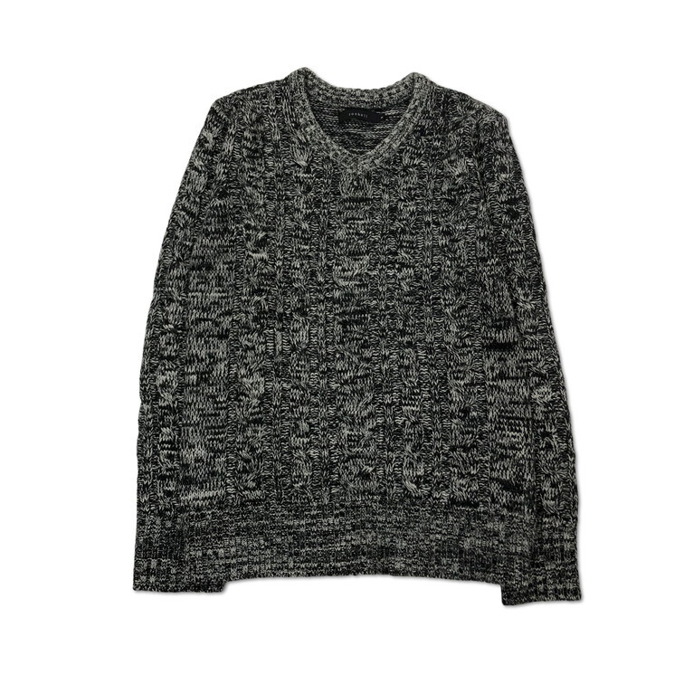 2501F-237 メンズ roshell ロシェル ブラック ニットセーター M 【送料一律!800円】_画像1