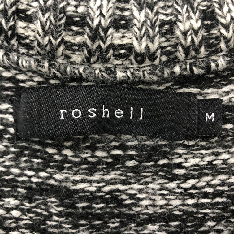 2501F-237 メンズ roshell ロシェル ブラック ニットセーター M 【送料一律!800円】_画像2