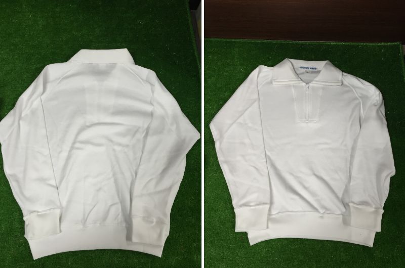 ? ? トレーニングシャツ カネボウ素材使用 體操服 ジップ 襟付き ホワイト 140 長袖 3枚 半袖 1枚 キッズ用品 8-17