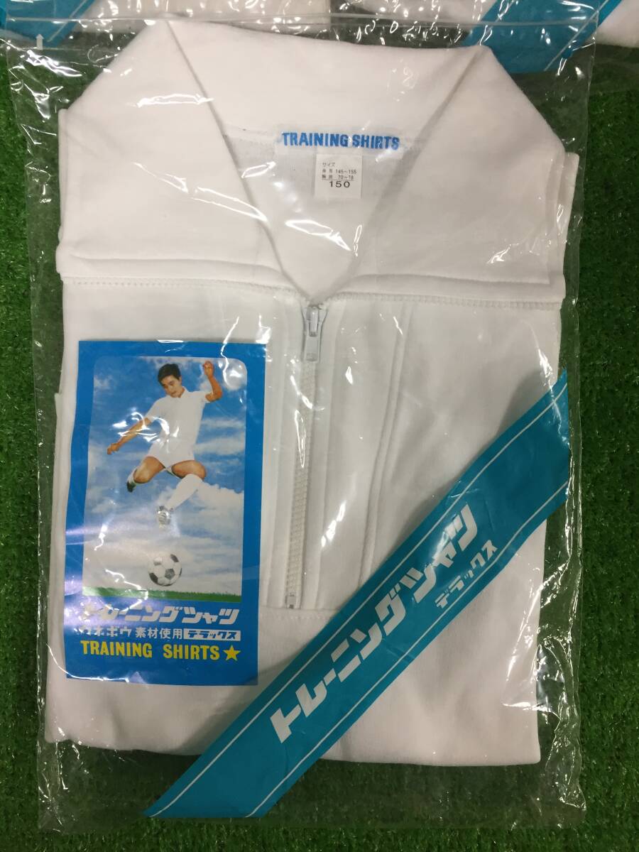 ? ? トレーニングシャツ カネボウ素材使用 體操服 ジップ 襟付き ホワイト 150 長袖 3枚セット キッズ用品 8-18