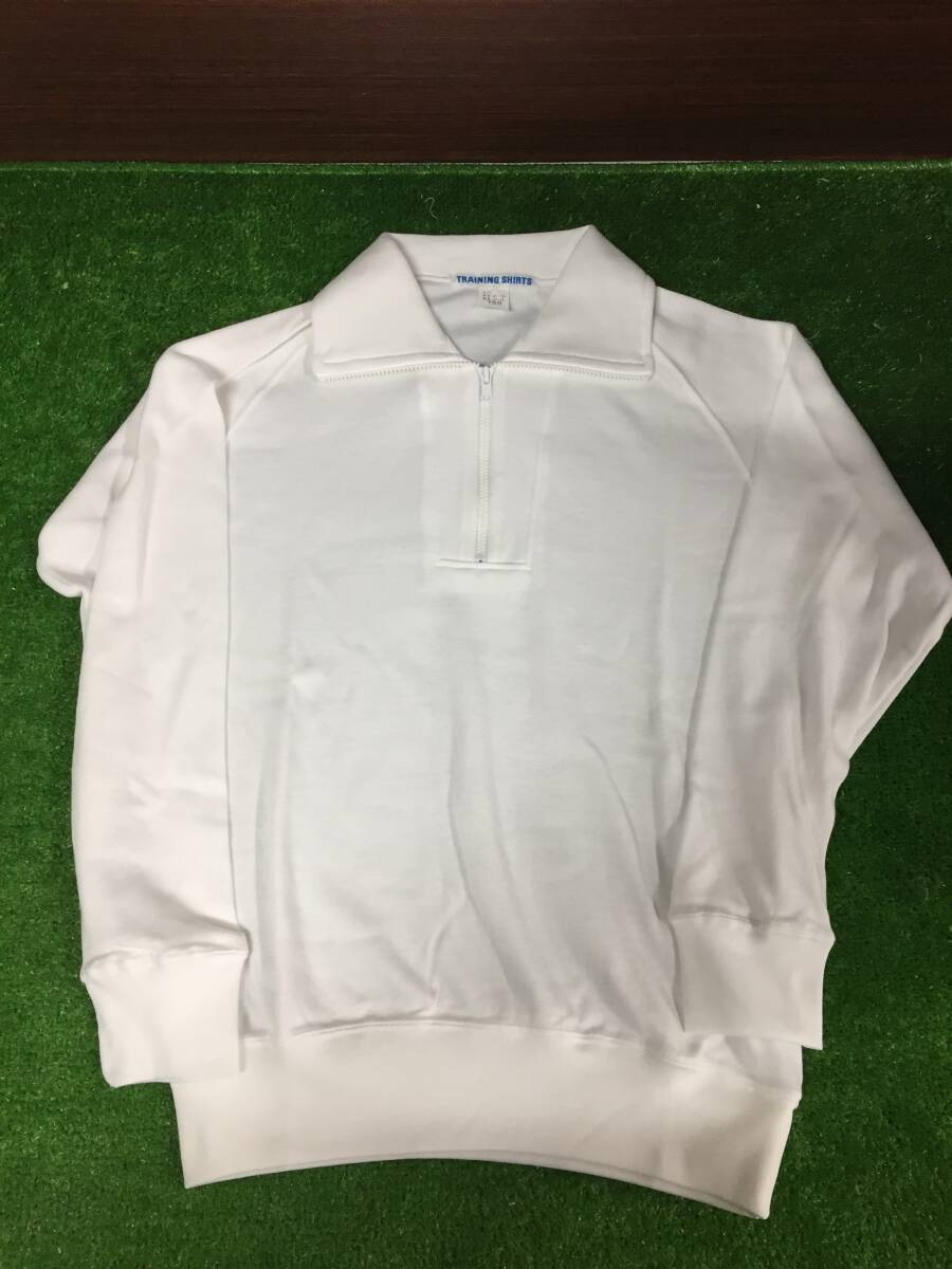 ? ? トレーニングシャツ カネボウ素材使用 體操服 ジップ 襟付き ホワイト 150 長袖 3枚セット キッズ用品 8-18