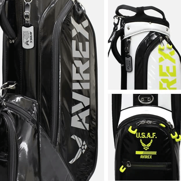 AVIREX GOLF 8.5型 キャディバッグ AVG2F-BA1【アヴィレックス】【ゴルフ】【カートタイプ】【W(wǎng)HBK】【CaddyBag】