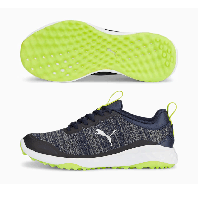 PUMA FUISON PRO 377041 【プーマ】【スパイクレス】【サイズ：30.0cm】【カラー：02 Navy/Silver/Lime】【GolfShoes】