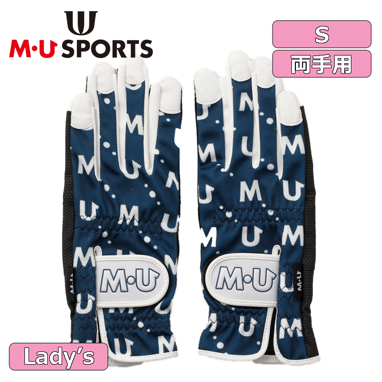 【レディース】M?U SPORTS 両手グローブ 703Q1804【MUスポーツ】【ネイビー】【Sサイズ】【GolfGlove】