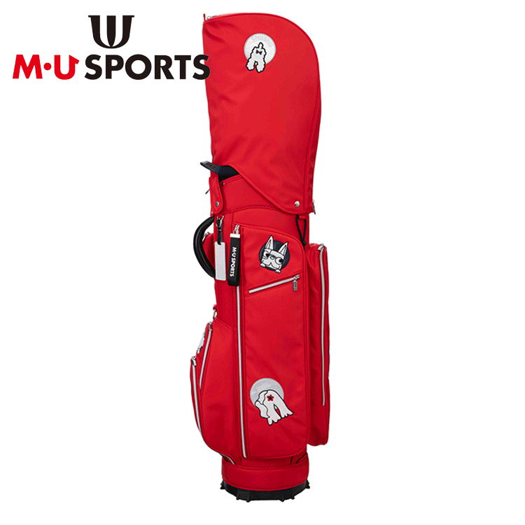 M?U SPORTS 相良刺繍トンネルモチーフ キャディバッグ 703J6102【MUスポーツ】【8.5型】【レッド】【CaddyBag】