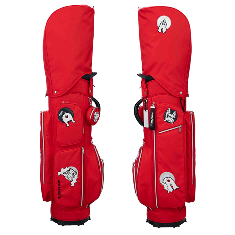 M?U SPORTS 相良刺繍トンネルモチーフ キャディバッグ 703J6102【MUスポーツ】【8.5型】【レッド】【CaddyBag】