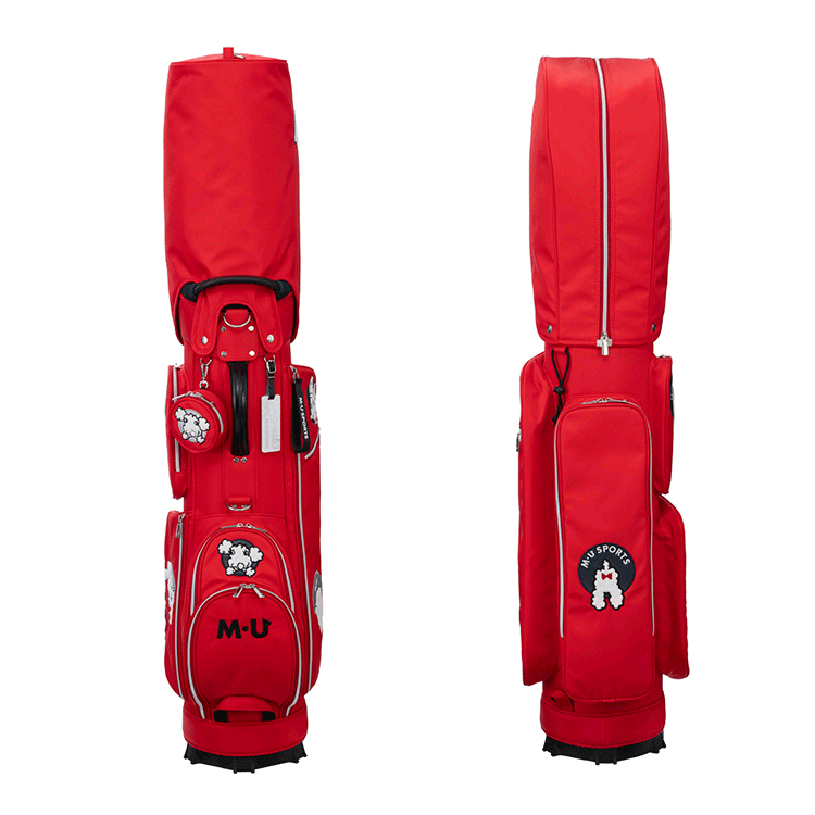 M?U SPORTS 相良刺繍トンネルモチーフ キャディバッグ 703J6102【MUスポーツ】【8.5型】【レッド】【CaddyBag】
