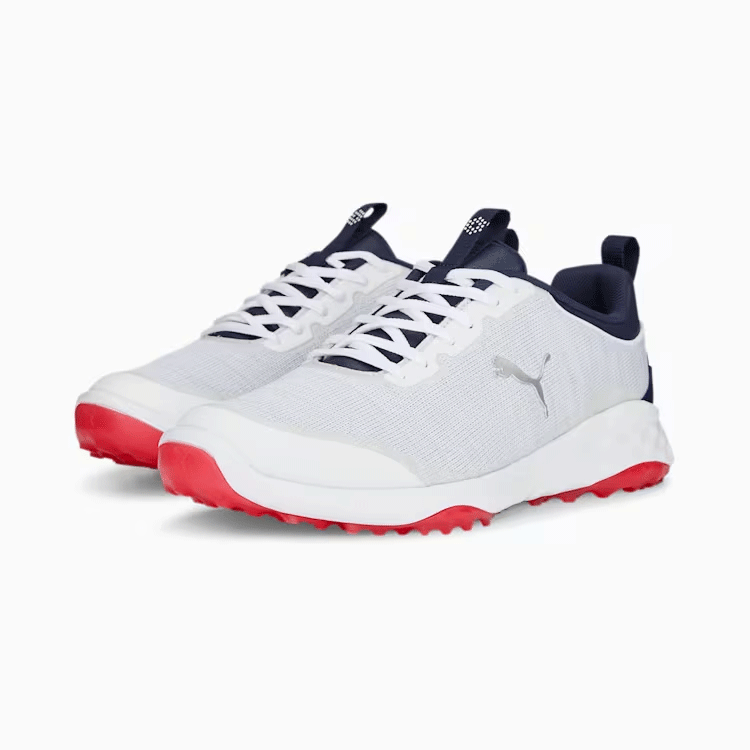 PUMA FUISON PRO 377041 【プーマ】【スパイクレス】【サイズ：26.5cm】【カラー：06 White/Navy/Red】【GolfShoes】