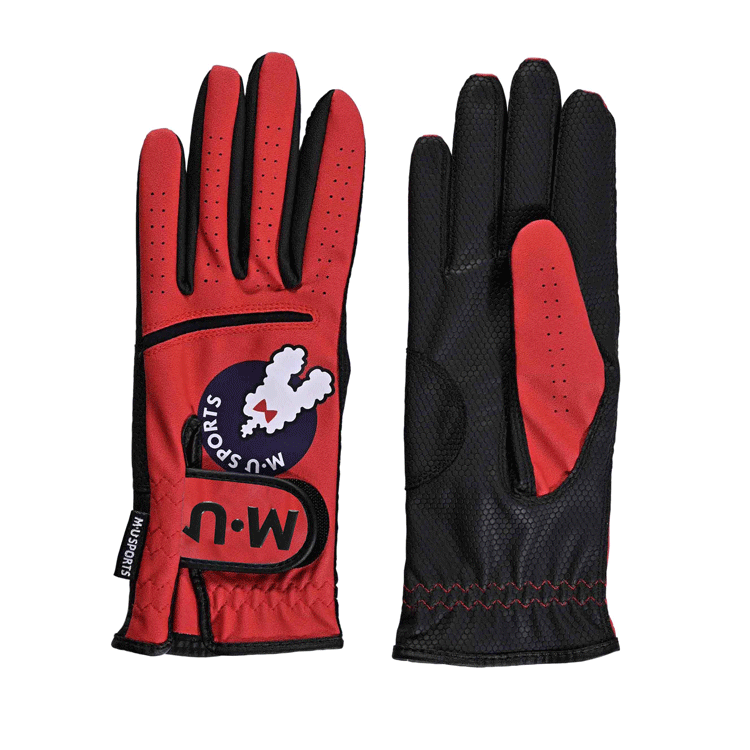 【レディース】M?U SPORTS トンネルモチーフ 両手グローブ 703J6800【MUスポーツ】【レッド】【Mサイズ】【GolfGlove】