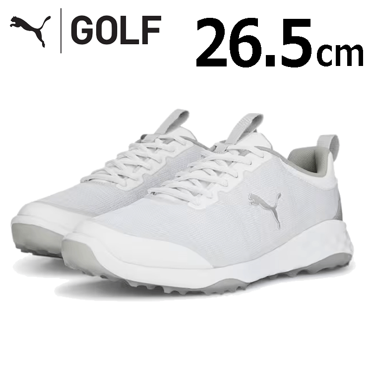 PUMA FUISON PRO 377041 【プーマ】【スパイクレス】【サイズ：26.5cm】【カラー：05 White/Silver/Gray】【GolfShoes】