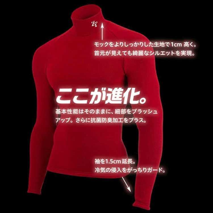 EON SPORTS HEATRUB モックネック【イオンスポーツ】【ヒートラブ】【速暖】【ブラック】【XLサイズ（男女兼用）】【W(wǎng)ear】