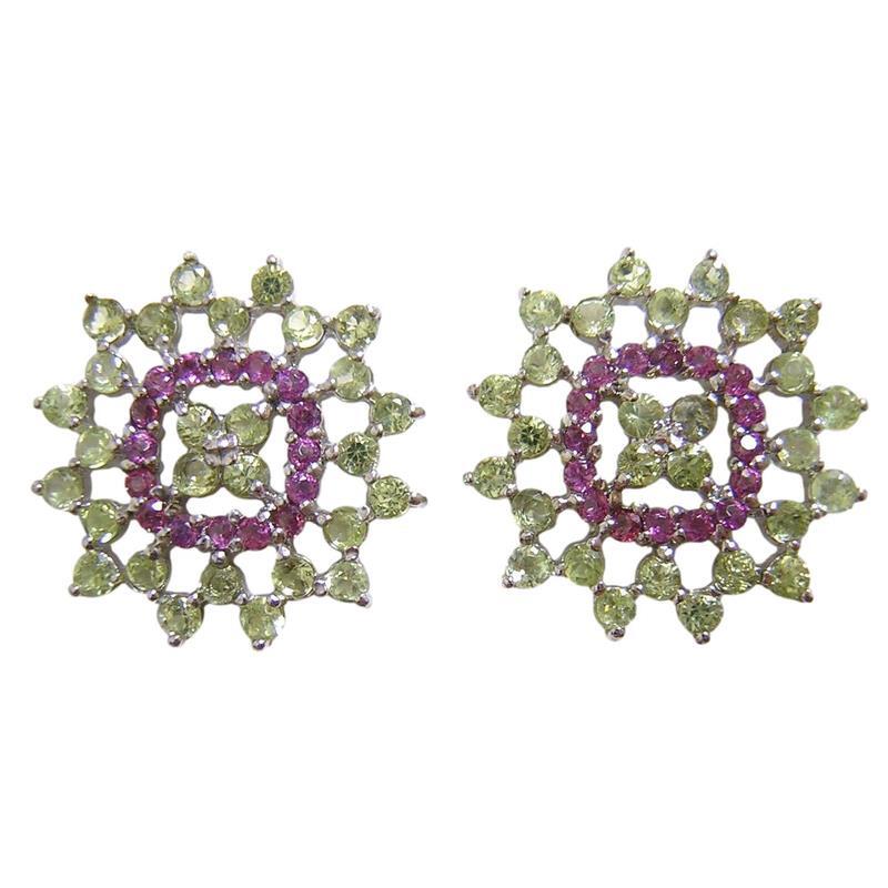 『天然ペリドット』 ロードライトガーネット　ピアス